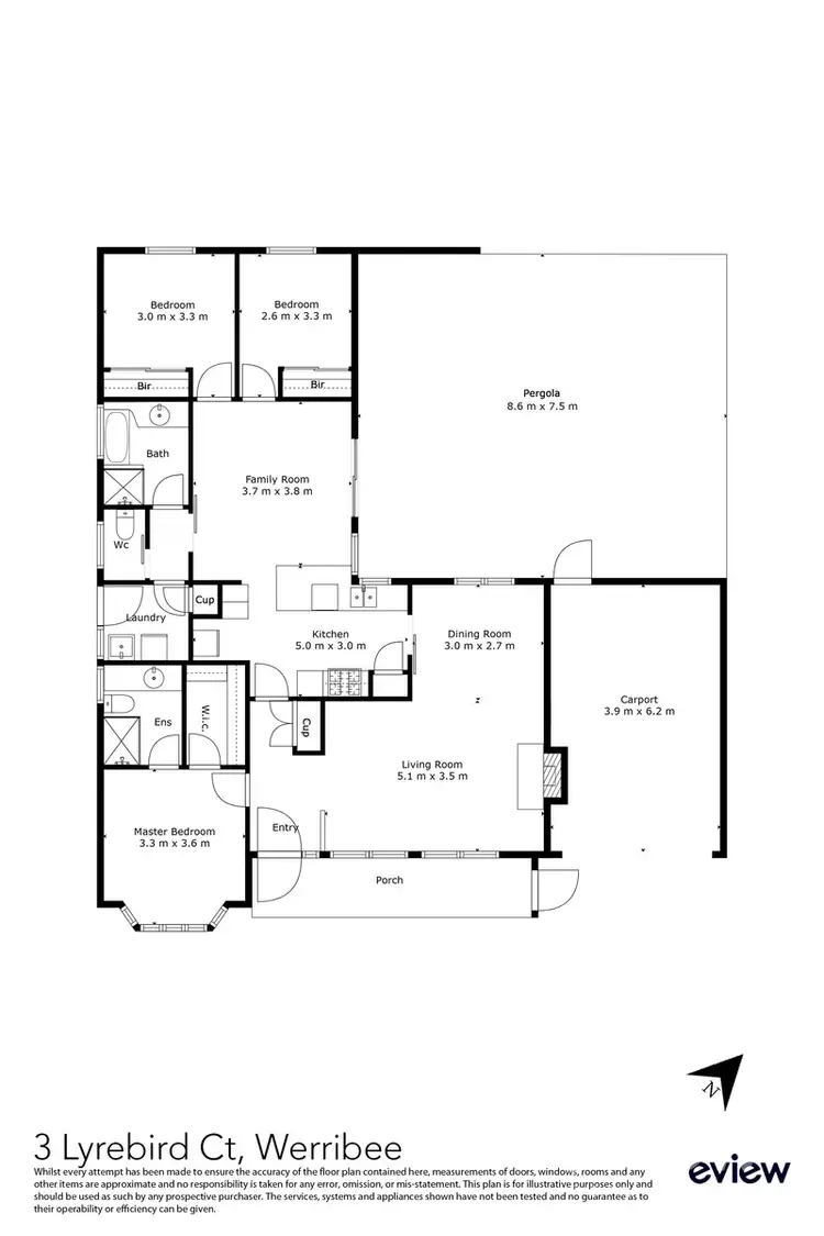 Floorplan of Homely house listing, 3 Lyrebird Court, Werribee VIC 3030
