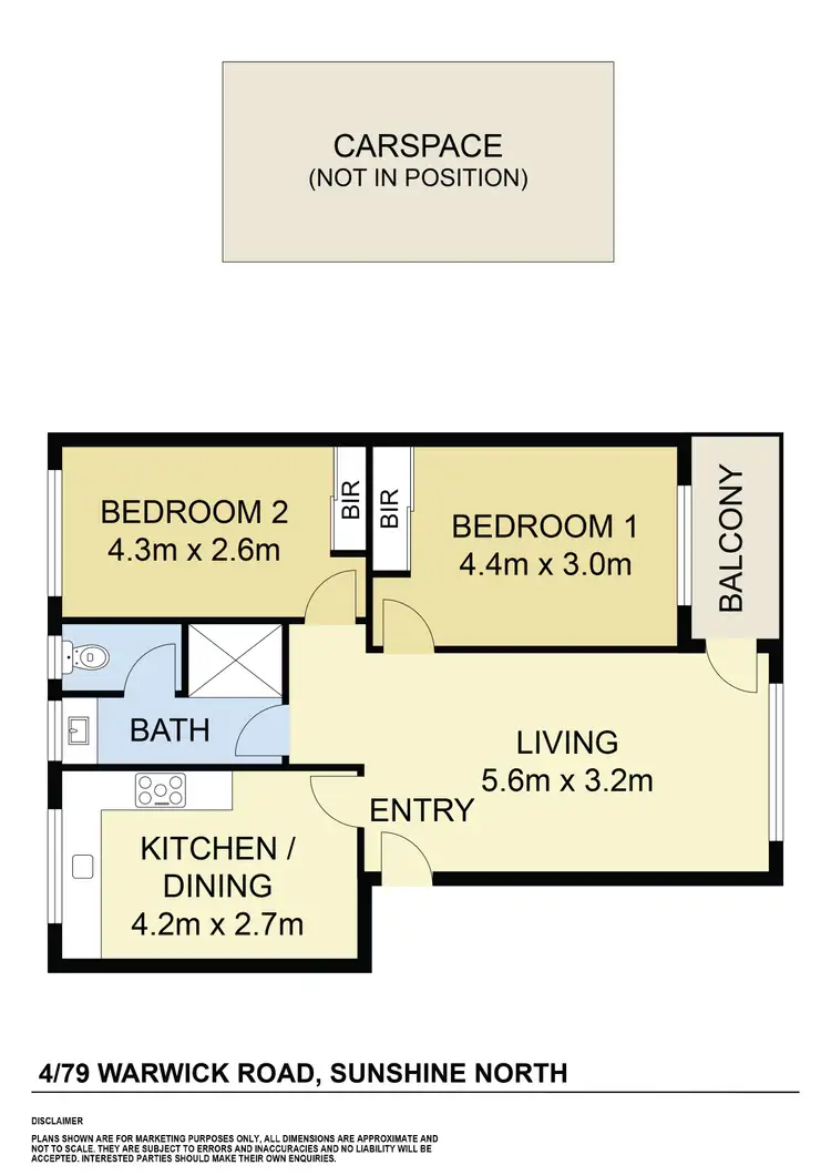 Floorplan of Homely apartment listing, 4/79 Warwick Road, Sunshine North VIC 3020