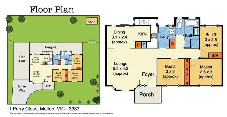 Floorplan of Homely house listing, 1 Perry Close, Melton VIC 3337