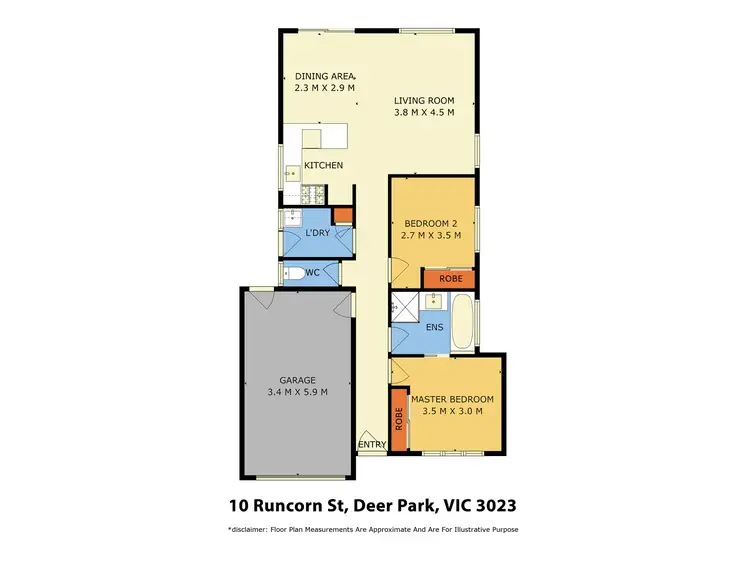 Floorplan of Homely house listing, 10 Runcorn Crescent, Deer Park VIC 3023