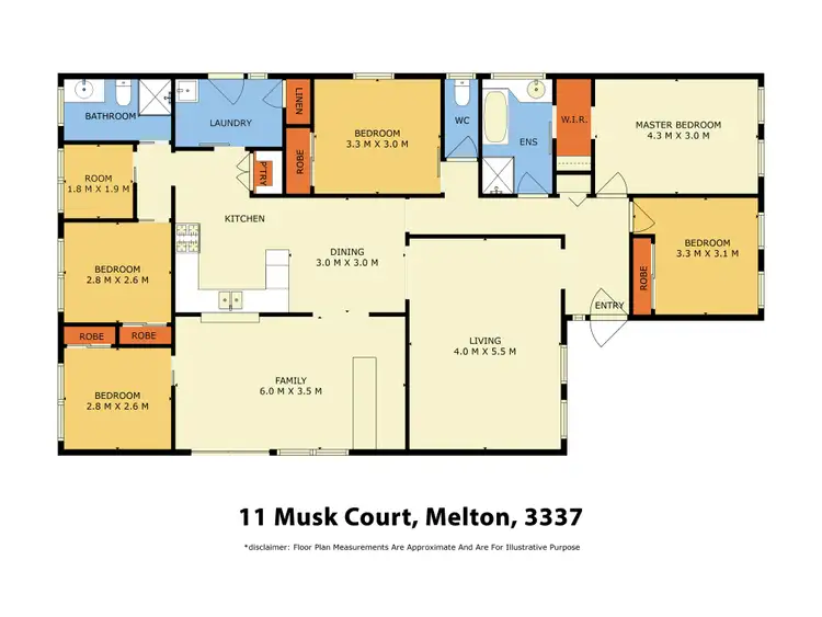 Floorplan of Homely house listing, 11 Musk Court, Melton VIC 3337