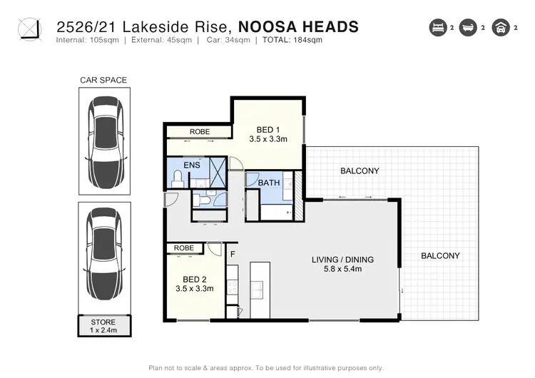 Floorplan of Homely apartment listing, 2526/21 Lakeview Rise, Noosa Heads QLD 4567