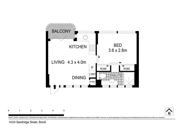 Floorplan of Homely apartment listing, 14/24 Sandridge Street, Bondi NSW 2026