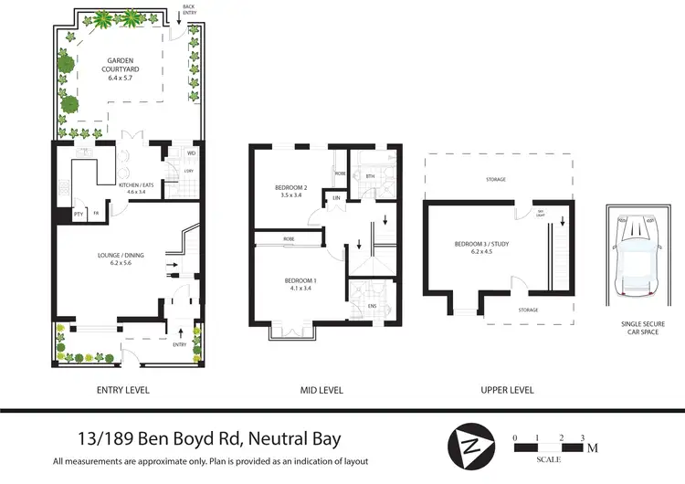 Floorplan of Homely townhouse listing, 13/189 Ben Boyd Rd, Neutral Bay NSW 2089