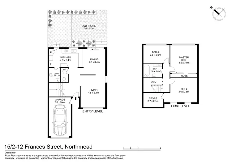 Floorplan of Homely townhouse listing, 15/2-12 Frances Street, Northmead NSW 2152