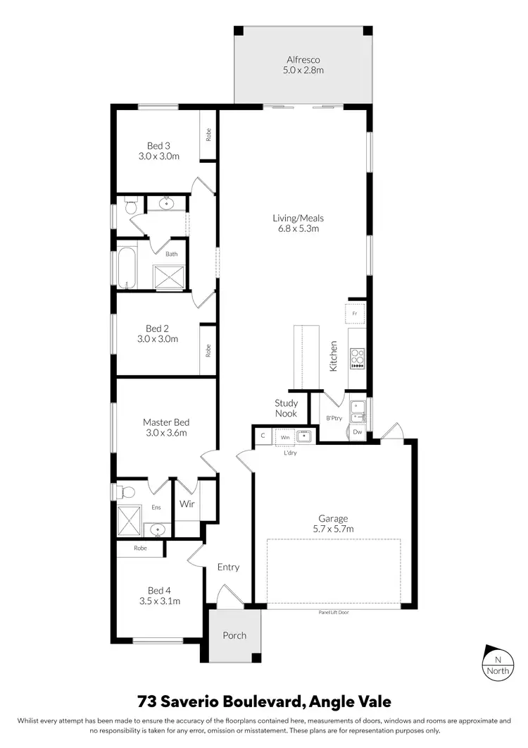 Floorplan of Homely house listing, 73 Saverio Boulevard, Angle Vale SA 5117