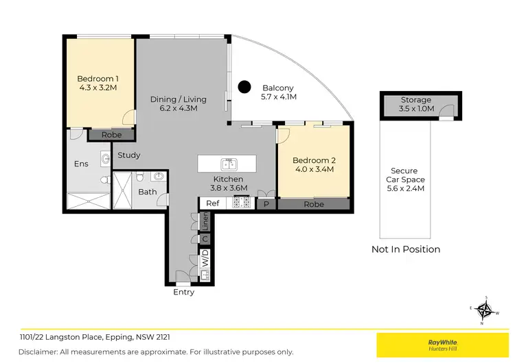 Floorplan of Homely apartment listing, 1101/22 Langston Place, Epping NSW 2121