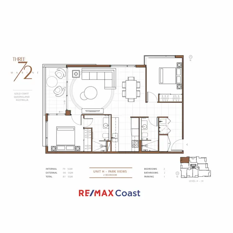 Floorplan of Homely apartment listing, 1108/372 Marine Parade, Labrador QLD 4215