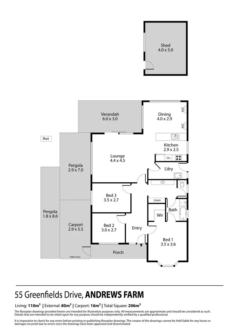 Floorplan of Homely house listing, 55 Greenfields Drive, Andrews Farm SA 5114