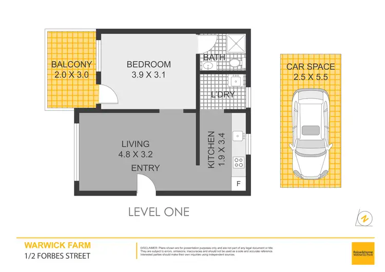 Floorplan of Homely unit listing, 1/2 Forbes Street, Warwick Farm NSW 2170