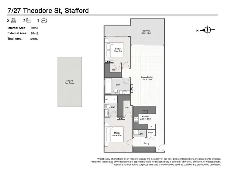 Floorplan of Homely unit listing, 7/27 Theodore Street, Stafford QLD 4053