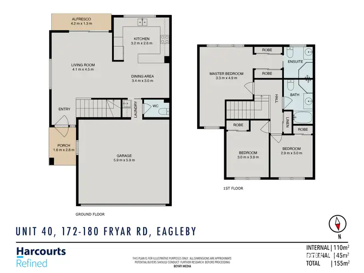 Floorplan of Homely townhouse listing, 40/172-180 Fryar Road, Eagleby QLD 4207