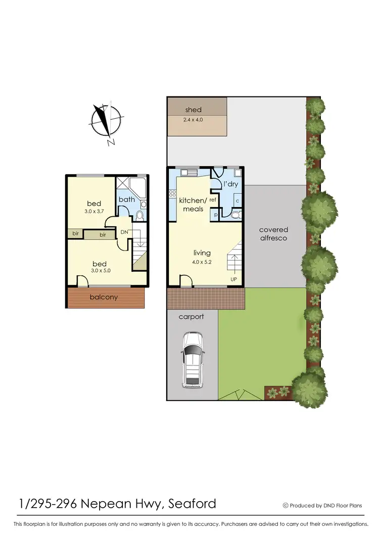 Floorplan of Homely townhouse listing, 1/295 Nepean Highway, Seaford VIC 3198