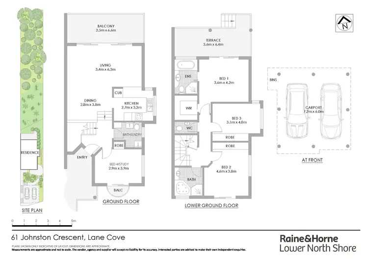 Floorplan of Homely semi-detached listing, 61 Johnston Crescent, Lane Cove NSW 2066