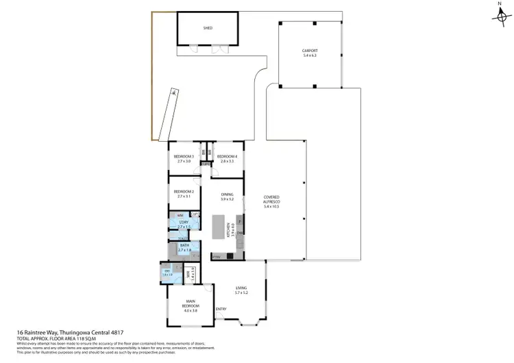 Floorplan of Homely house listing, 16 Raintree Way, Thuringowa Central QLD 4817