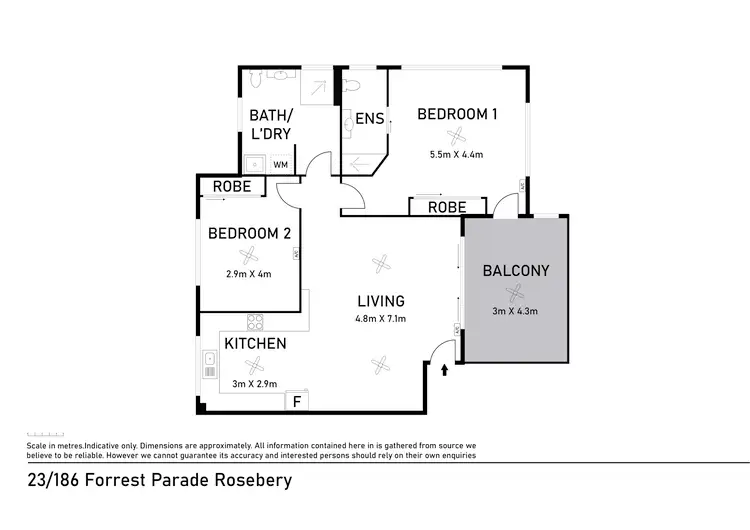 Floorplan of Homely unit listing, 23/186 Forrest Parade, Rosebery NT 832
