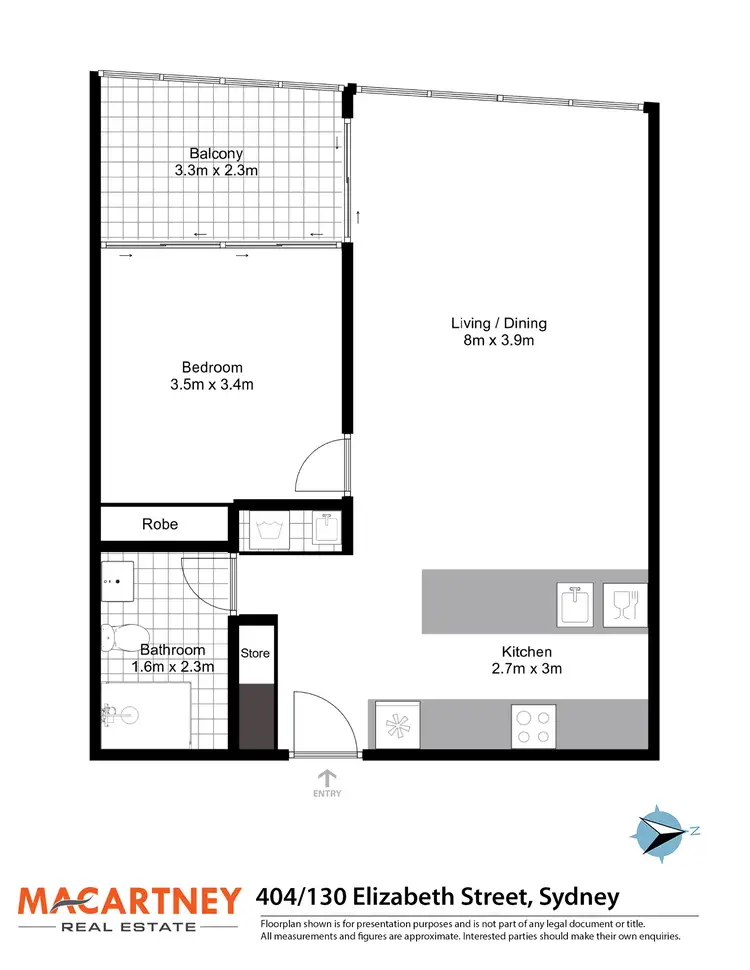 Floorplan of Homely apartment listing, 404/130 Elizabeth Street, Sydney NSW 2000
