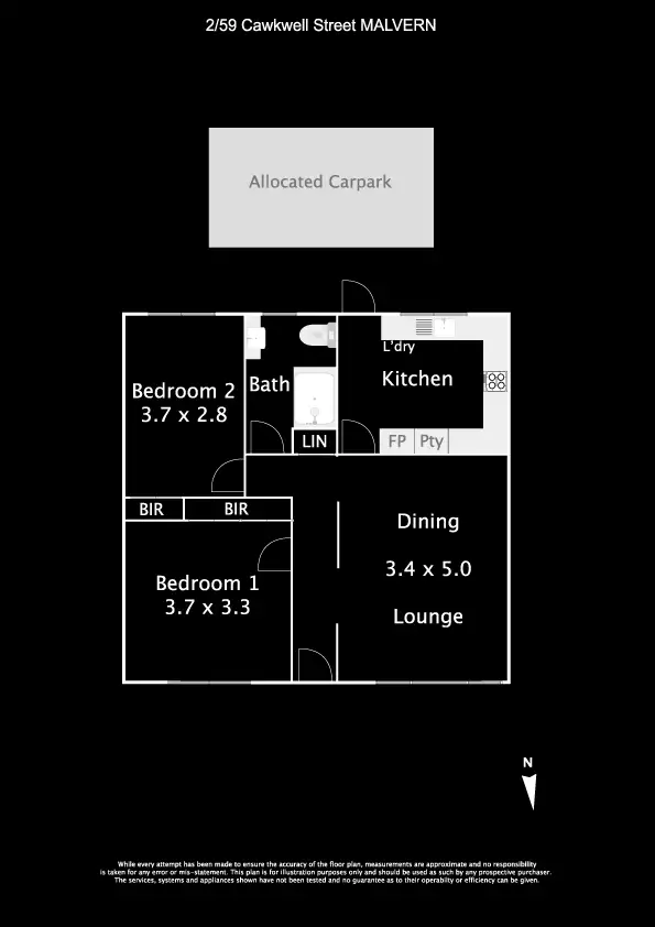 Floorplan of Homely flat listing, 2/59 Cawkwell Street, Malvern VIC 3144
