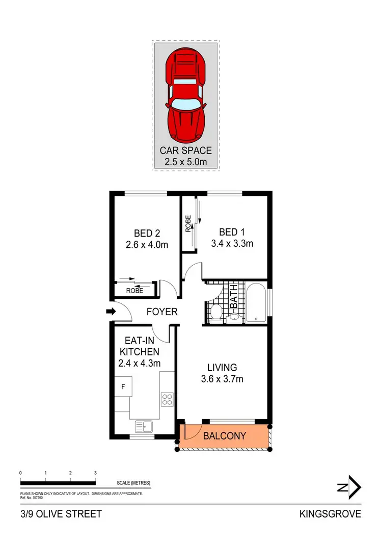 Floorplan of Homely unit listing, 3/9 Olive Street, Kingsgrove NSW 2208