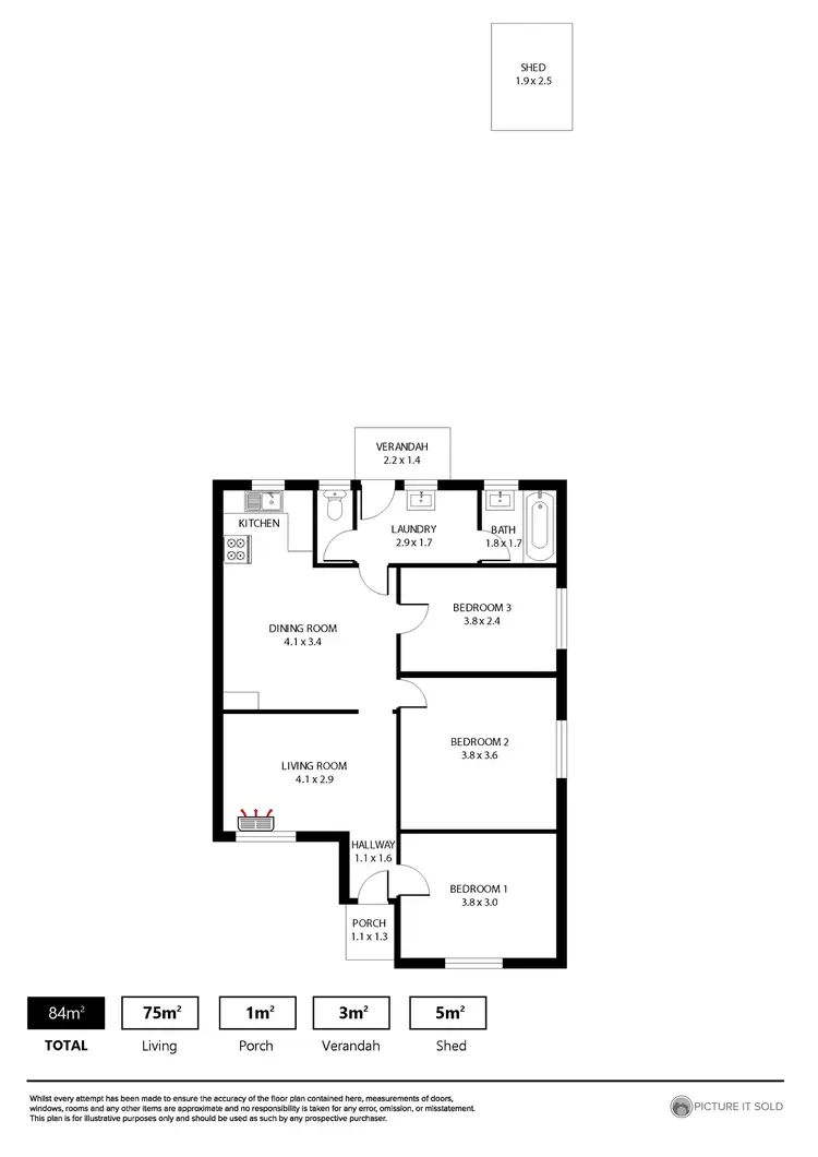 Floorplan of Homely house listing, 16 Kingsbury Street, Davoren Park SA 5113