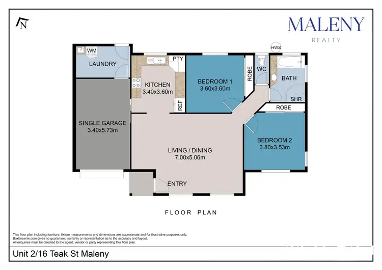 Floorplan of Homely unit listing, 2/16 Teak Street, Maleny QLD 4552
