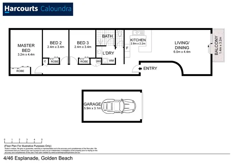 Floorplan of Homely unit listing, 4/46 Esplanade, Golden Beach QLD 4551