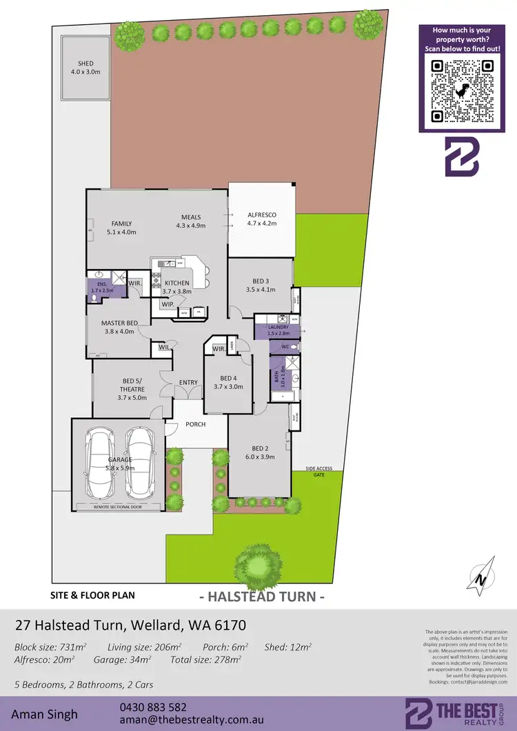 Floorplan of Homely house listing, 27 Halstead Turn, Wellard WA 6170