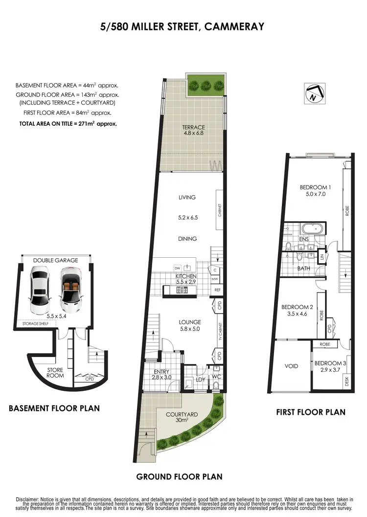 Floorplan of Homely townhouse listing, 5/580 Miller Street, Cammeray NSW 2062