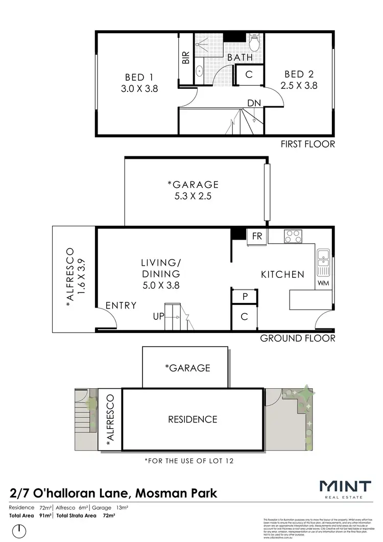 Floorplan of Homely house listing, 12/7 O'Halloran Lane, Mosman Park WA 6012