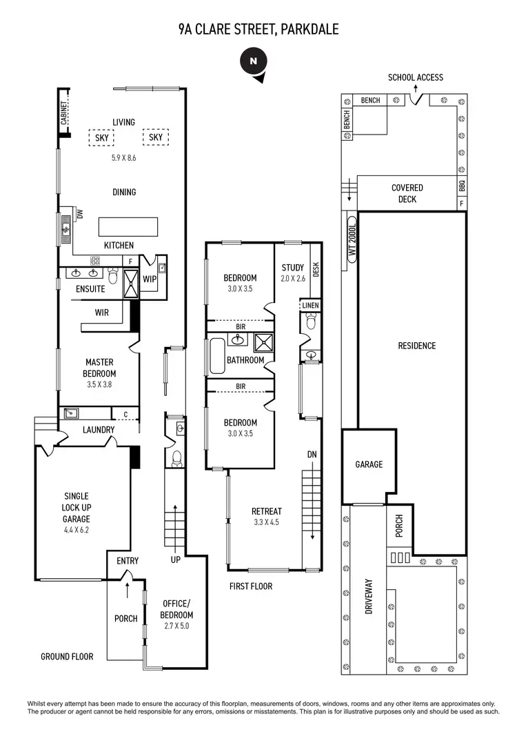 Floorplan of Homely townhouse listing, 9A Clare Street, Parkdale VIC 3195