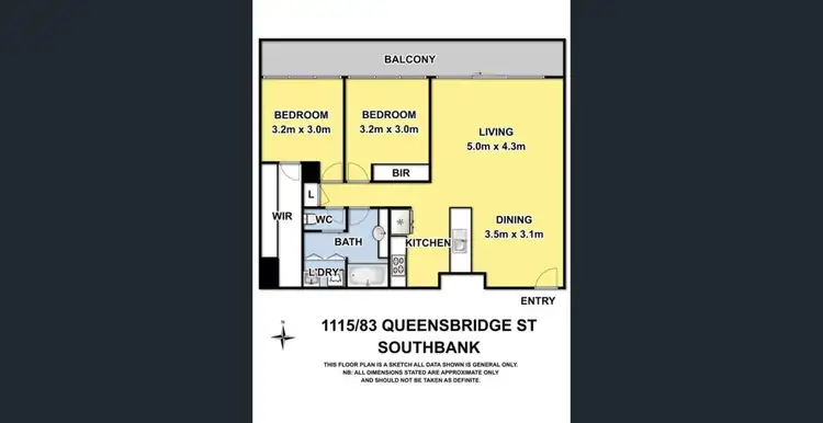 Floorplan of Homely unit listing, 1115/83 Queens Bridge Street, Southbank VIC 3006