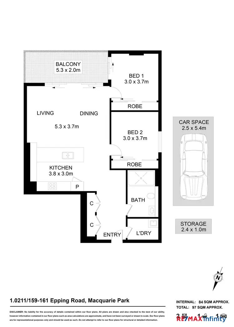 Floorplan of Homely apartment listing, 211/159 -161 Epping Road, Macquarie Park NSW 2113