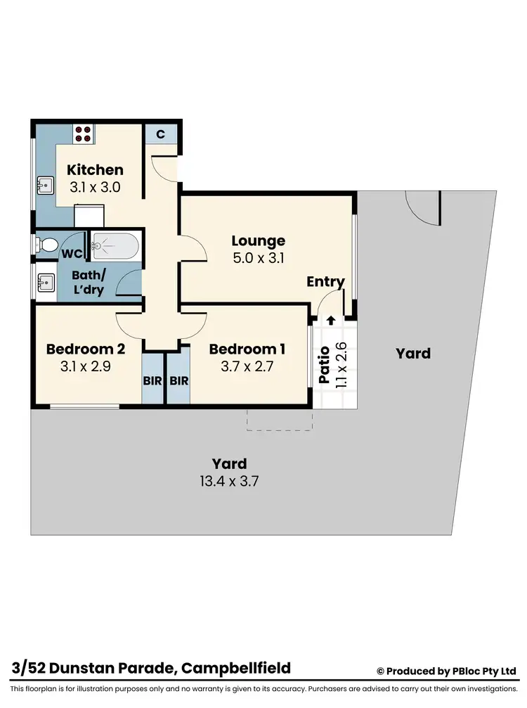 Floorplan of Homely unit listing, 3/52 Dunstan Parade, Campbellfield VIC 3061