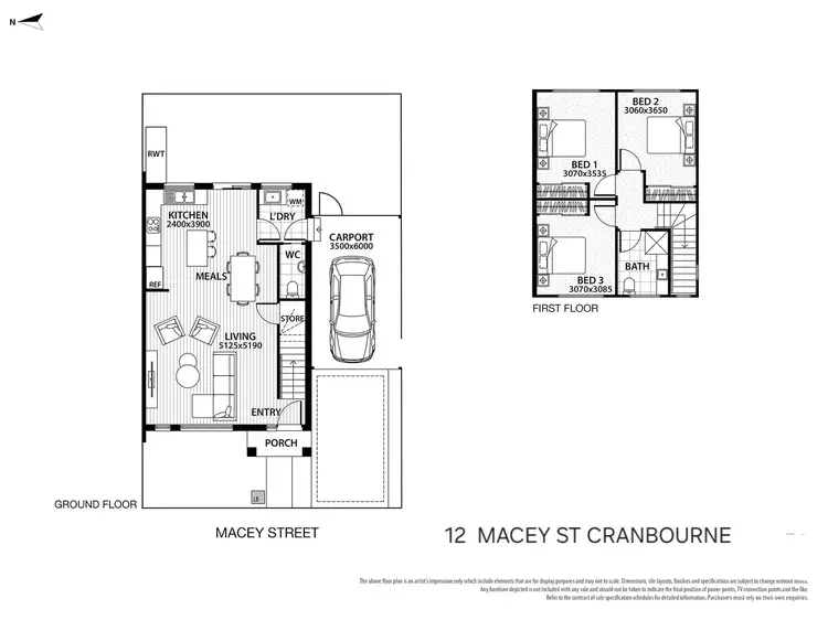 Floorplan of Homely house listing, 12 Macey Street, Cranbourne VIC 3977