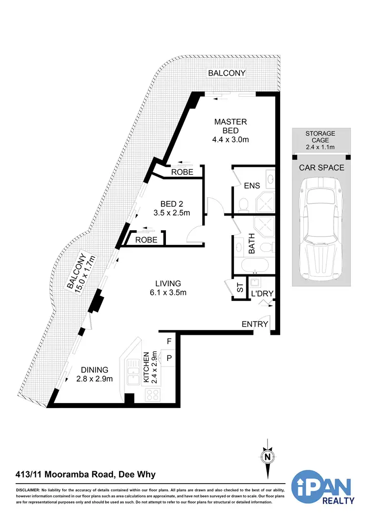 Floorplan of Homely apartment listing, 413/11 Mooramba Road, Dee Why NSW 2099