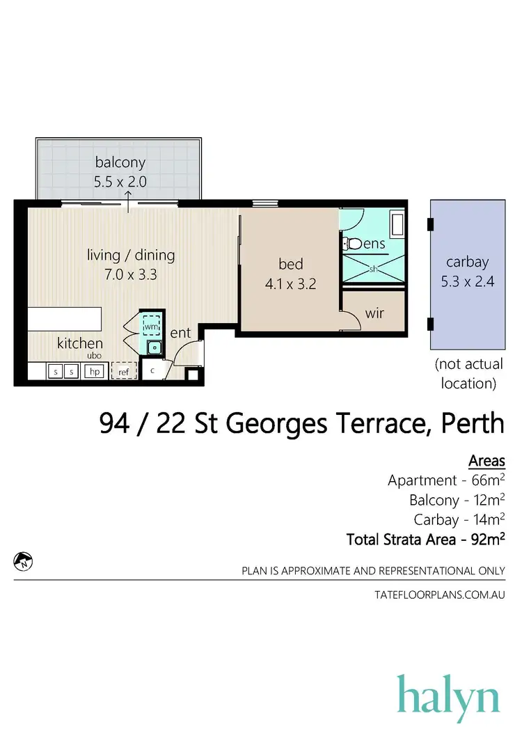 Floorplan of Homely apartment listing, 94/22 St Georges Terrace, Perth WA 6000