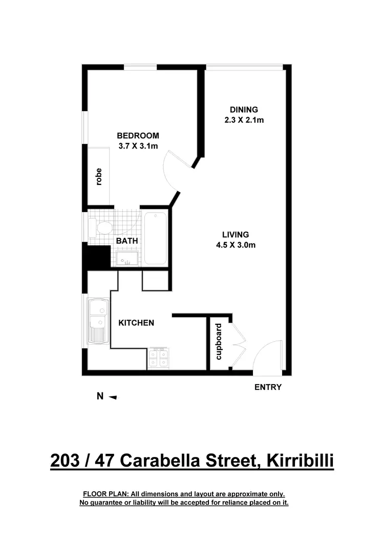 Floorplan of Homely apartment listing, 203/47 Carabella Street, Kirribilli NSW 2061