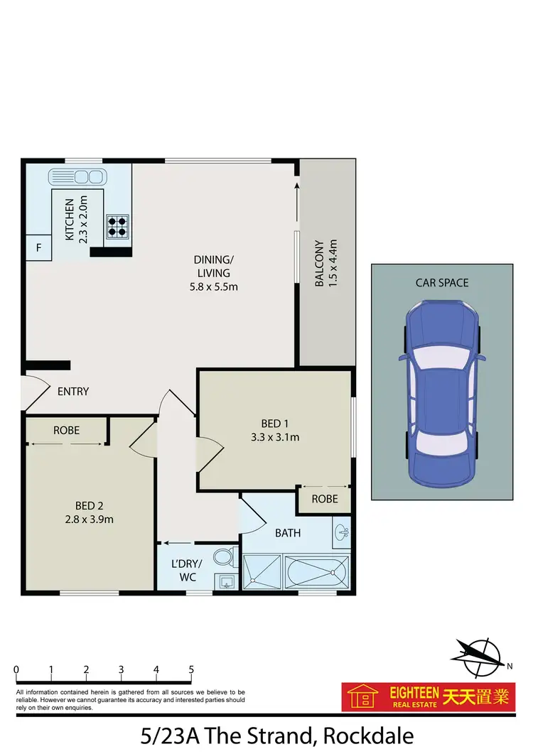 Floorplan of Homely unit listing, 5/23A The Strand, Rockdale NSW 2216