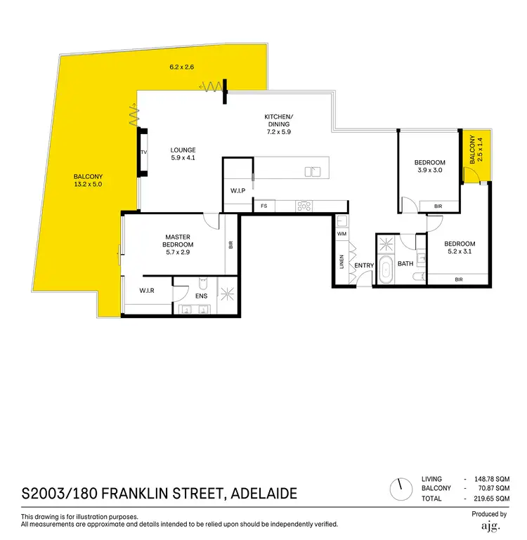 Floorplan of Homely apartment listing, 2003/180 Franklin Street, Adelaide SA 5000