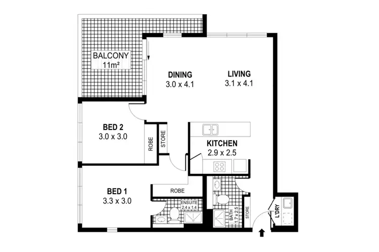 Floorplan of Homely apartment listing, 1201/35 Kenny Street, Wollongong NSW 2500