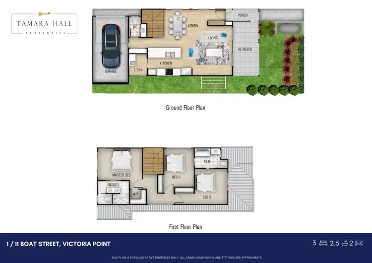 Floorplan of Homely townhouse listing, 1/11 Boat Street, Victoria Point QLD 4165