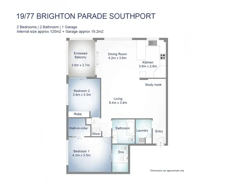 Floorplan of Homely apartment listing, 19/77 Brighton Parade, Southport QLD 4215