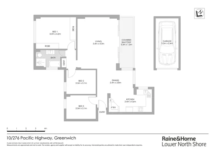 Floorplan of Homely apartment listing, 10/276 Pacific Highway, Greenwich NSW 2065