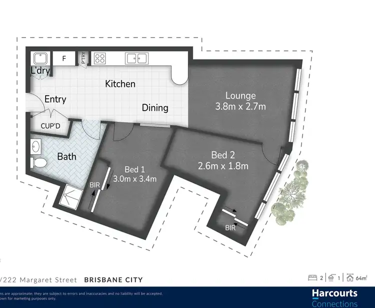 Floorplan of Homely apartment listing, 2404/222 Margaret Street, Brisbane City QLD 4000