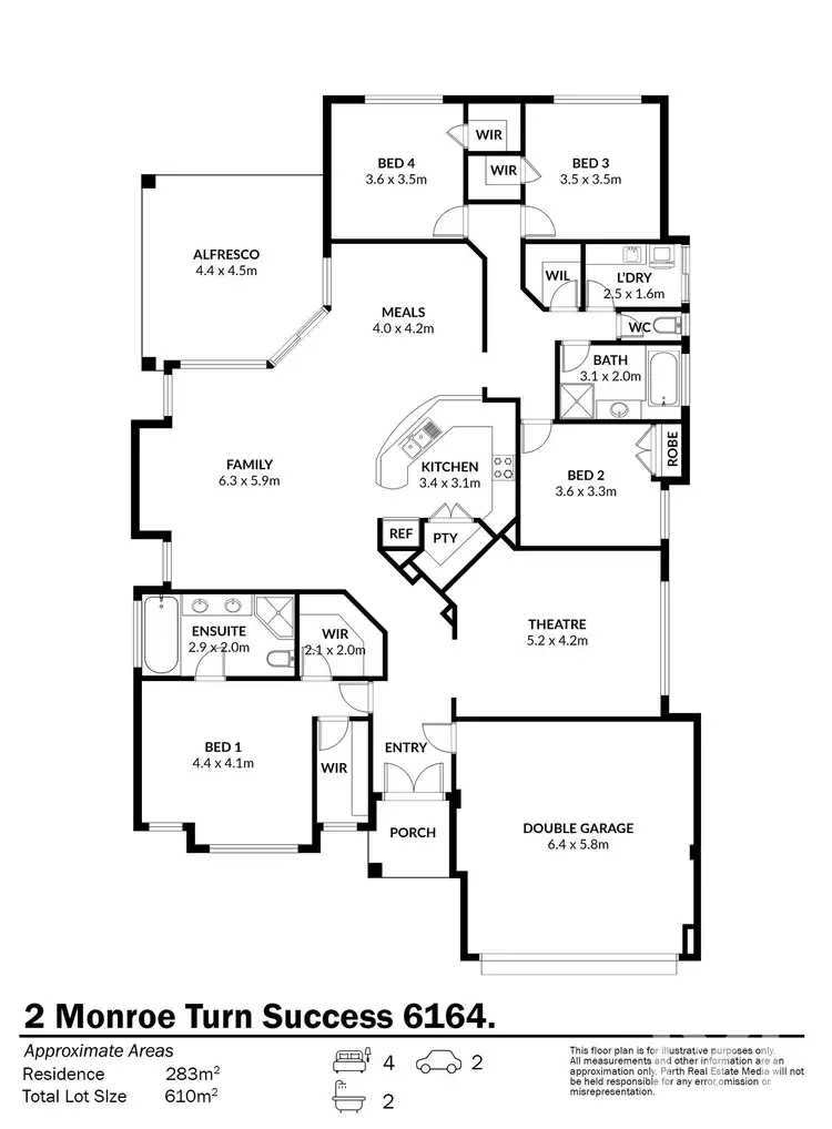 Floorplan of Homely house listing, 2 Monroe Turn, Success WA 6164