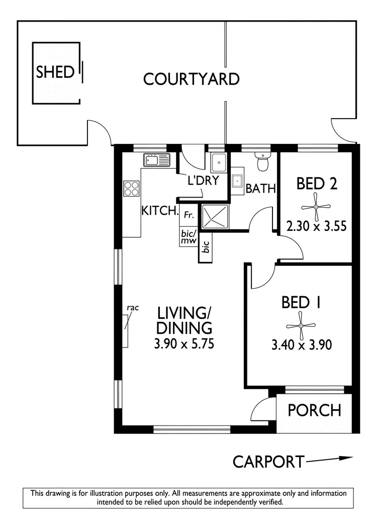 Floorplan of Homely unit listing, 2/78 Milner Road, Richmond SA 5033