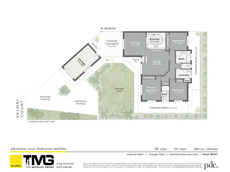 Floorplan of Homely semi-detached listing, 2/8 Valmai Court, Burleigh Waters QLD 4220