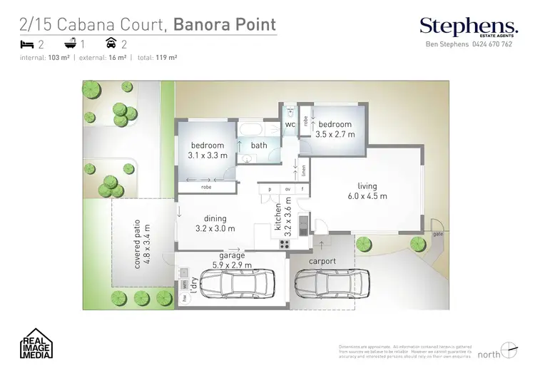 Floorplan of Homely semi-detached listing, 2/15 Cabana Court, Banora Point NSW 2486