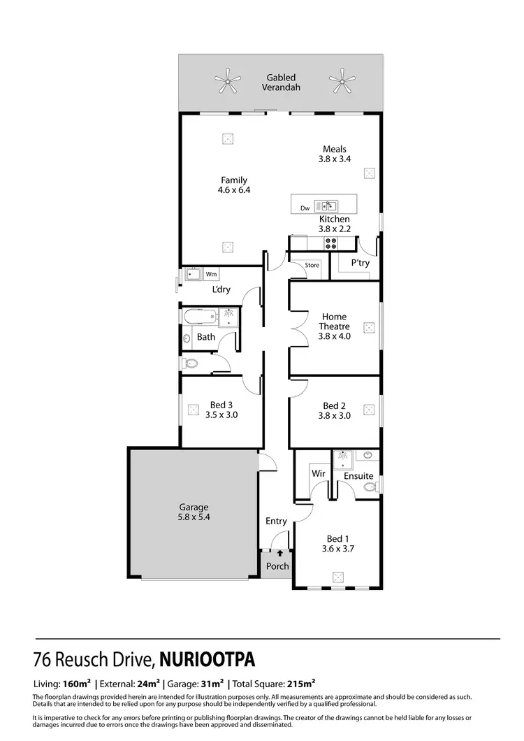 Floorplan of Homely house listing, 76 Reusch Drive, Nuriootpa SA 5355