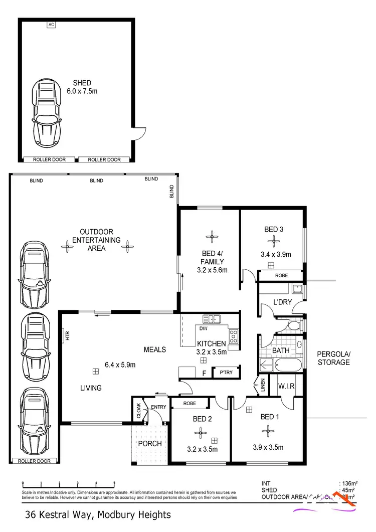 Floorplan of Homely house listing, 36 Kestral Way, Modbury Heights SA 5092